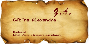 Güns Alexandra névjegykártya